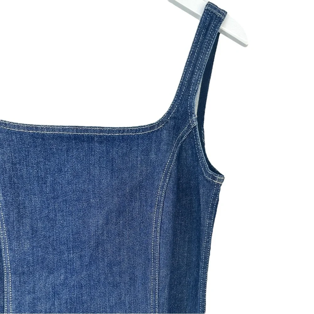 Alexa Chung x Madewell Limited Edition Dark Wash Blue Denim Tank Midi Dress sz 4 - Picture 7 of 13